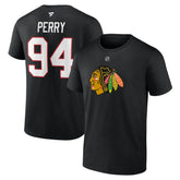 Corey Perry Chicago Blackhawks Fanatics Authentic Stack Name & Number T-Shirt - Black - NHL 200421437