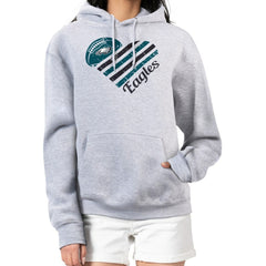 Philadelphia Eagles G-III 4Her by Carl Banks Women's Heart Graphic Fleece Pullover Hoodie Heather Gray