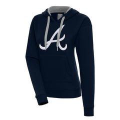 Atlanta Braves Antigua Women's Victory Pullover Hoodie - Navy - MLB Discount