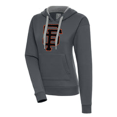 San Francisco Giants Antigua Women's Victory Pullover Hoodie - Charcoal - MLB on Sale