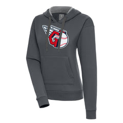 Cleveland Guardians Antigua Women's Victory Pullover Hoodie - Charcoal - MLB Lifestyle
