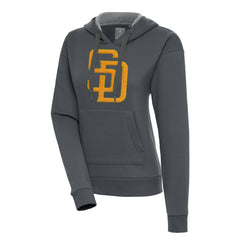 San Diego Padres Antigua Women's Victory Pullover Hoodie - Charcoal - MLB Discount