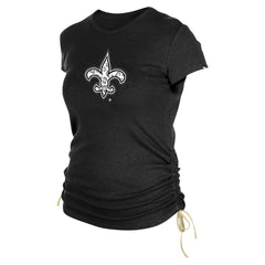 New Orleans Saints New Era Women's Ruched Side T-Shirt Black