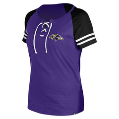 Baltimore Ravens New Era Women's Lace-Up Raglan T-Shirt Purple