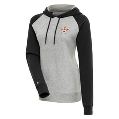 Houston Astros Antigua Women's Victory Raglan Sleeve Pullover Hoodie - Heather Gray/Black - MLB Sale