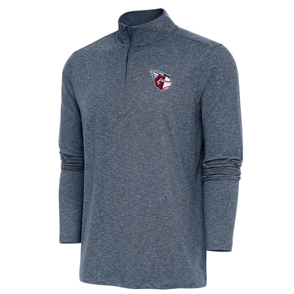 Cleveland Guardians Antigua Hunk Quarter-Zip Pullover Top - Heather Navy - MLB Online