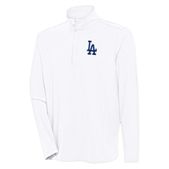 Los Angeles Dodgers Antigua Hunk Quarter-Zip Pullover Top - White - MLB Lifestyle