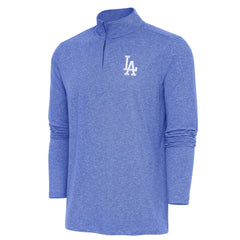 Los Angeles Dodgers Antigua Hunk Quarter-Zip Pullover Top - Heather Royal - MLB Lifestyle