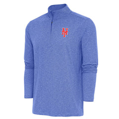 New York Mets Antigua Hunk Quarter-Zip Pullover Top - Heather Royal - MLB Lifestyle