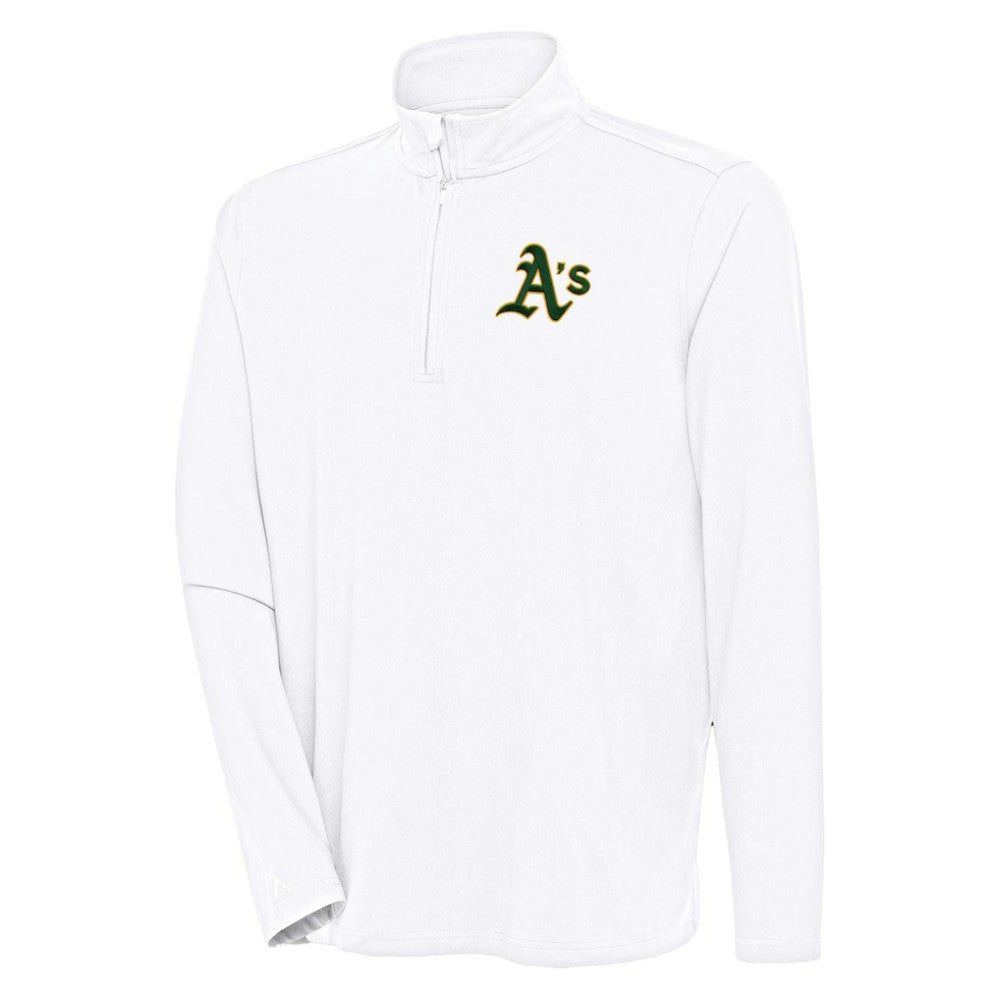 Athletics Antigua Hunk Quarter-Zip Pullover Top - White - MLB on Sale
