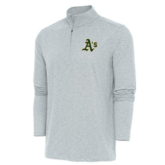 Athletics Antigua Hunk Quarter-Zip Pullover Top - Heather Gray - MLB Discount