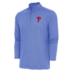 Philadelphia Phillies Antigua Hunk Quarter-Zip Pullover Top - Heather Royal - MLB on Sale