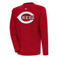 Cincinnati Reds Antigua Flier Bunker Pullover Sweatshirt - Red - MLB Discount