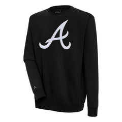 Atlanta Braves Antigua Victory Crewneck Chenille Pullover Sweatshirt - Black - MLB Online