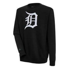 Detroit Tigers Antigua Victory Crewneck Chenille Pullover Sweatshirt - Black - MLB on Sale