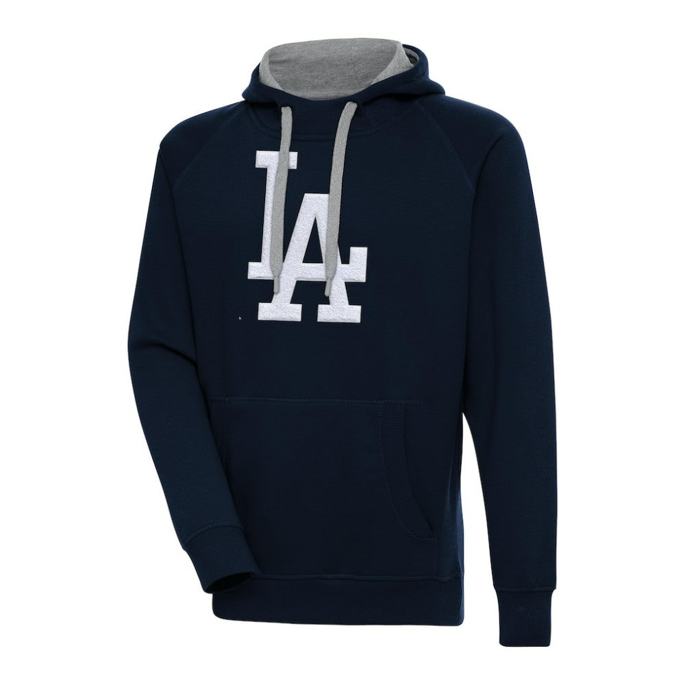 Los Angeles Dodgers Antigua Victory Chenille Pullover Hoodie - Navy - MLB on Sale