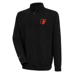Baltimore Orioles Antigua Victory Quarter-Zip Pullover Top - Black - MLB Lifestyle