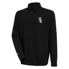 Chicago White Sox Antigua Victory Quarter-Zip Pullover Top - Black - MLB Discount