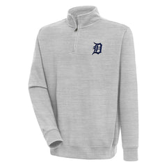 Detroit Tigers Antigua Victory Quarter-Zip Pullover Top - Heather Gray - MLB Sale