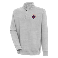 New York Mets Antigua Victory Quarter-Zip Pullover Top - Heather Gray - MLB Online