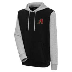 Arizona Diamondbacks Antigua Victory Pullover Hoodie - Black/Heather Gray - MLB Discount
