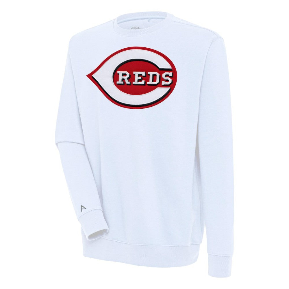 Cincinnati Reds Antigua Victory Pullover Sweatshirt - White - MLB Lifestyle