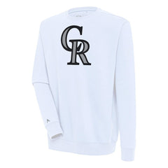 Colorado Rockies Antigua Victory Pullover Sweatshirt - White - MLB Discount