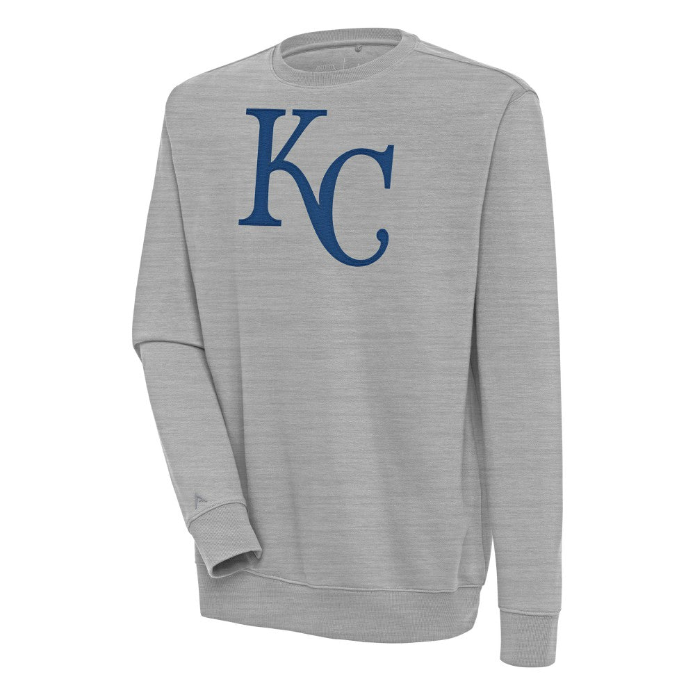 Kansas City Royals Antigua Victory Pullover Sweatshirt - Heather Gray - MLB Lifestyle