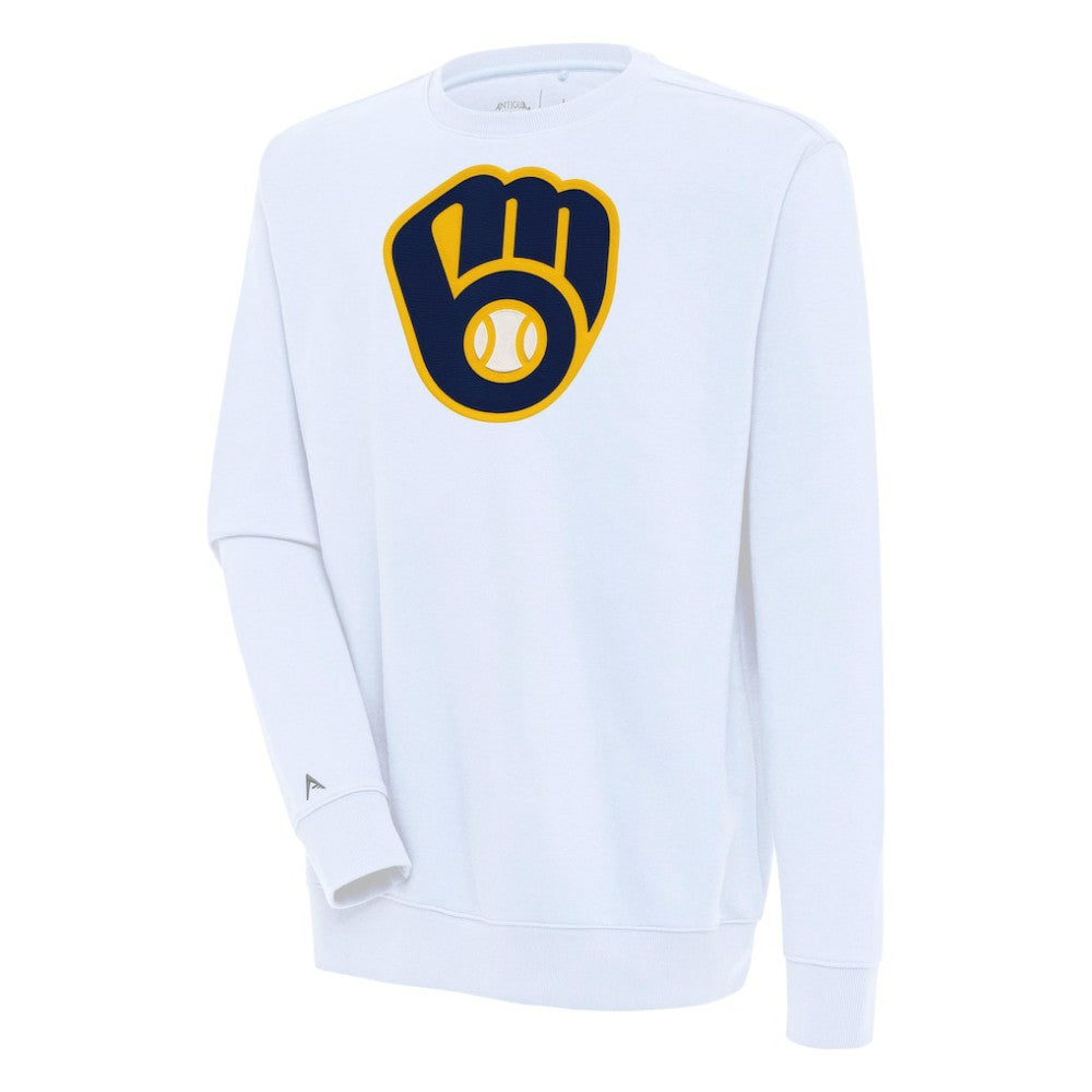 Milwaukee Brewers Antigua Victory Pullover Sweatshirt - White - MLB Sale