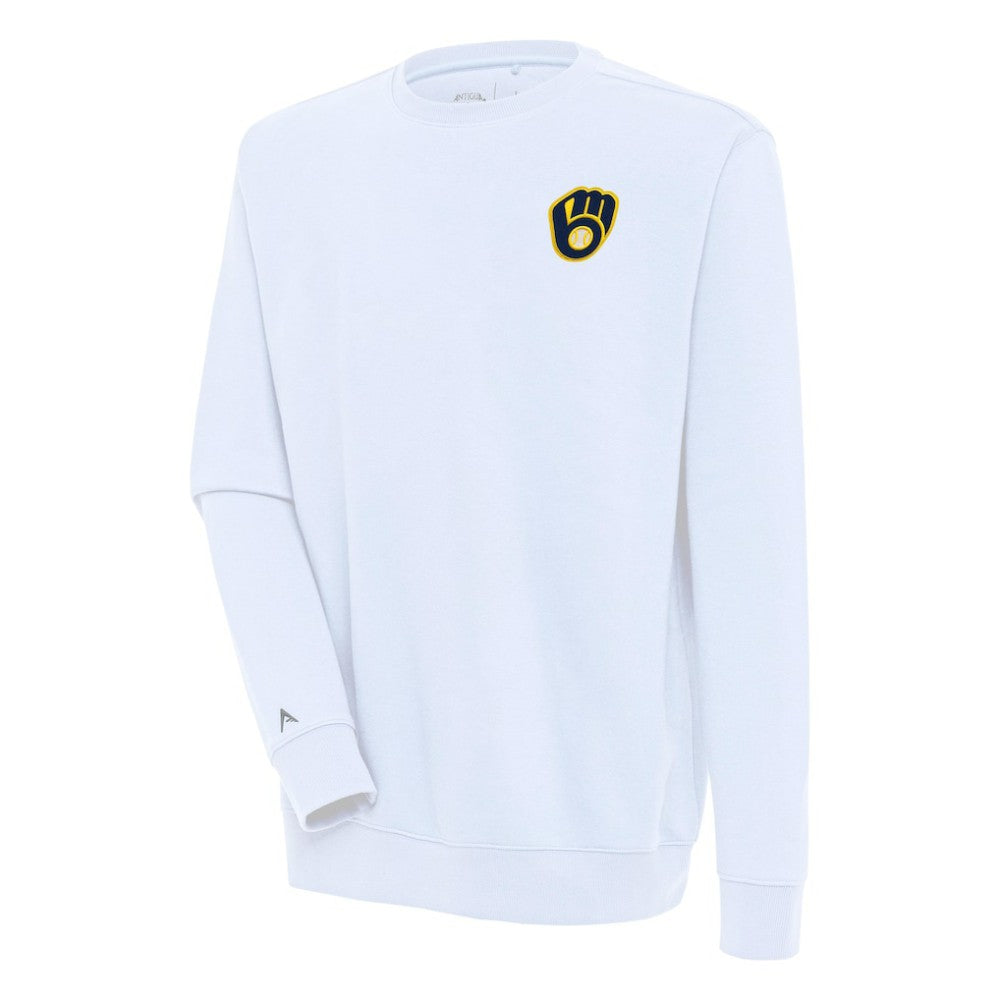 Milwaukee Brewers Antigua Victory Pullover Sweatshirt - White - MLB on Sale
