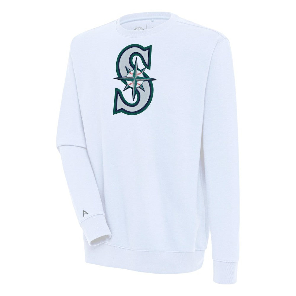 Seattle Mariners Antigua Victory Pullover Sweatshirt - White - MLB Sale
