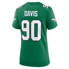 Nike Jordan Davis Philadelphia Eagles Women's Alternate Game Jersey Kelly Green
