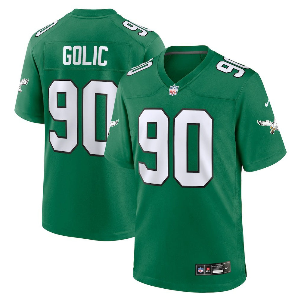 Nike Mike Golic Philadelphia Eagles Retired Player Alternate Game Jersey Kelly Green
