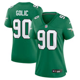 Nike Mike Golic Philadelphia Eagles Women's Alternate Game Jersey Kelly Green