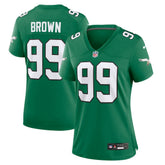 Nike Jerome Brown Philadelphia Eagles Women's Alternate Game Jersey Kelly Green