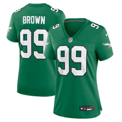 Nike Jerome Brown Philadelphia Eagles Women's Alternate Game Jersey Kelly Green