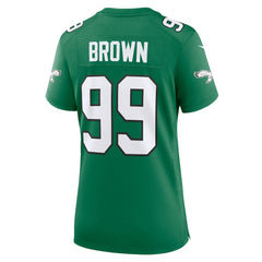 Nike Jerome Brown Philadelphia Eagles Women's Alternate Game Jersey Kelly Green