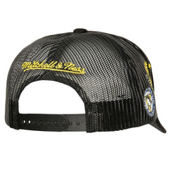 Pittsburgh Penguins Mitchell & Ness Times Up Classic Script Cord Trucker Adjustable Hat - Black - NHL 200440379