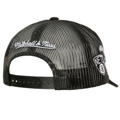 Brooklyn Nets Times Up Classic Script Cord Trucker Hat Black | Mitchell & Ness Lifestyle