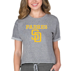 San Diego Padres Concepts Sport Women's Tri-Blend Mainstream Terry Short Sleeve Sweatshirt Top - Gray - MLB Online