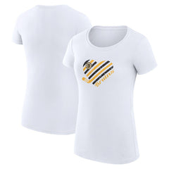 Boston Bruins G-III 4Her by Carl Banks Women's Super-Slim Fit Lightweight Heart T-Shirt - White - NHL 200446380
