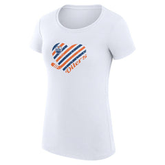 Edmonton Oilers G-III 4Her by Carl Banks Women's Super-Slim Fit Lightweight Heart T-Shirt - White - NHL 200446389