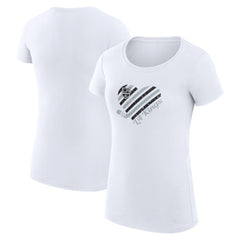 Los Angeles Kings G-III 4Her by Carl Banks Women's Super-Slim Fit Lightweight Heart T-Shirt - White - NHL 200446391