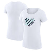 Seattle Kraken G-III 4Her by Carl Banks Women's Super-Slim Fit Lightweight Heart T-Shirt - White - NHL 200446403