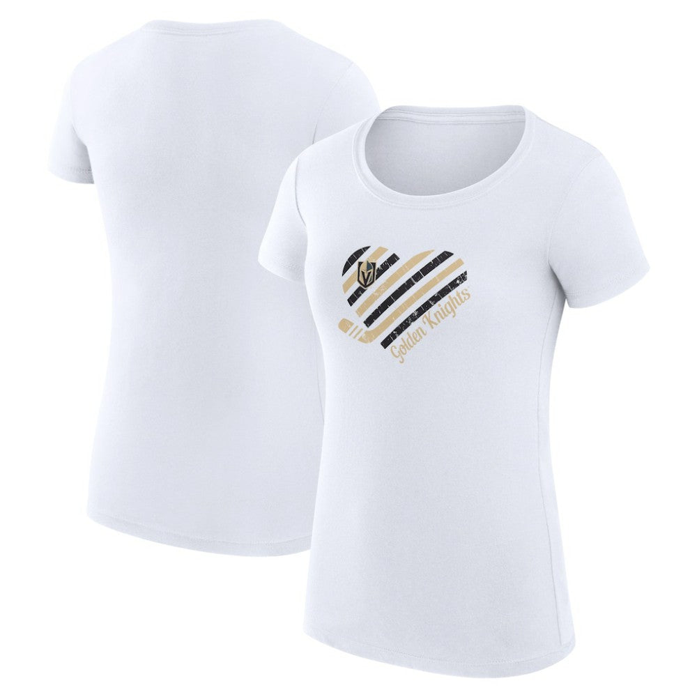 Vegas Golden Knights G-III 4Her by Carl Banks Women's Super-Slim Fit Lightweight Heart T-Shirt - White - NHL 200446408