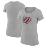 Carolina Hurricanes G-III 4Her by Carl Banks Women's Super-Slim Fit Lightweight Heart T-Shirt - Heather Gray - NHL 200446427