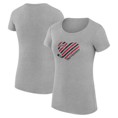 Carolina Hurricanes G-III 4Her by Carl Banks Women's Super-Slim Fit Lightweight Heart T-Shirt - Heather Gray - NHL 200446427