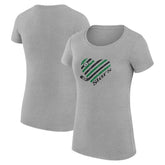 Dallas Stars G-III 4Her by Carl Banks Women's Super-Slim Fit Lightweight Heart T-Shirt - Heather Gray - NHL 200446431