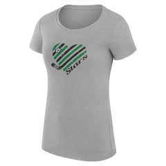 Dallas Stars G-III 4Her by Carl Banks Women's Super-Slim Fit Lightweight Heart T-Shirt - Heather Gray - NHL 200446431