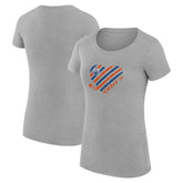 Edmonton Oilers G-III 4Her by Carl Banks Women's Super-Slim Fit Lightweight Heart T-Shirt - Heather Gray - NHL 200446433